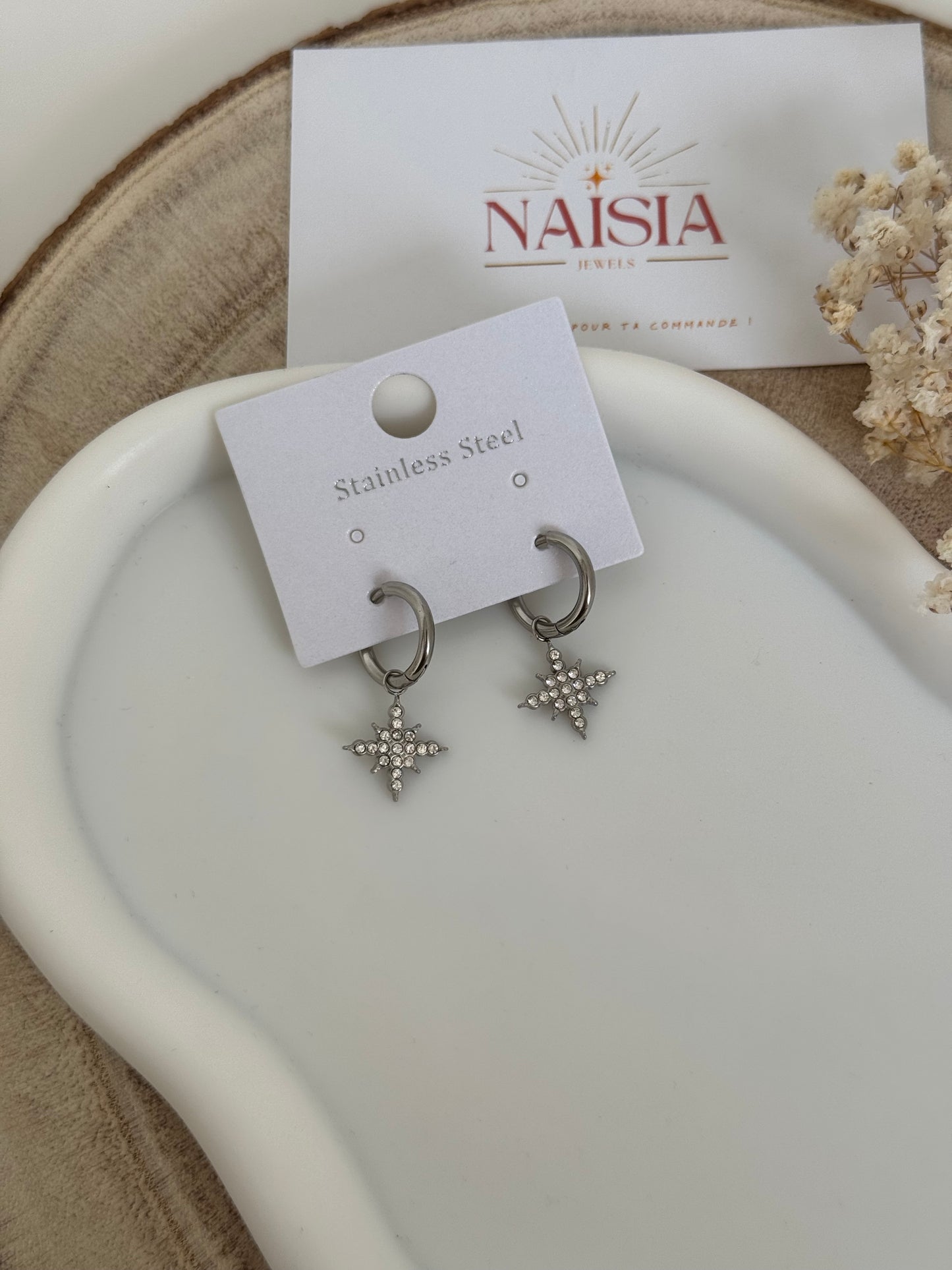 Boucles d’oreilles Stella argenté