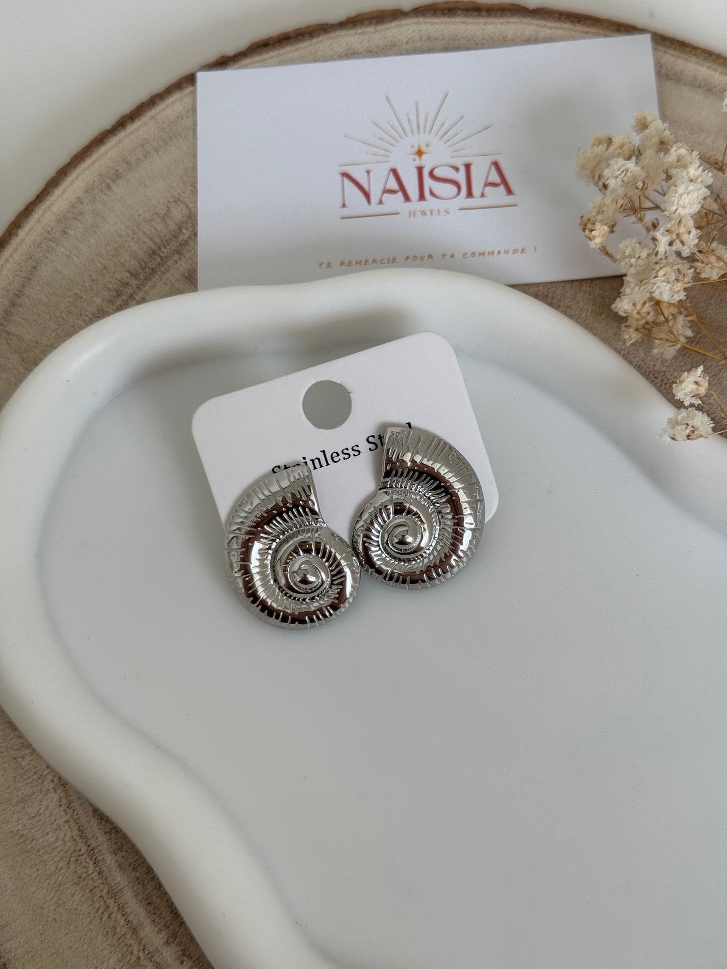 Boucles d’oreilles Coquillages argenté