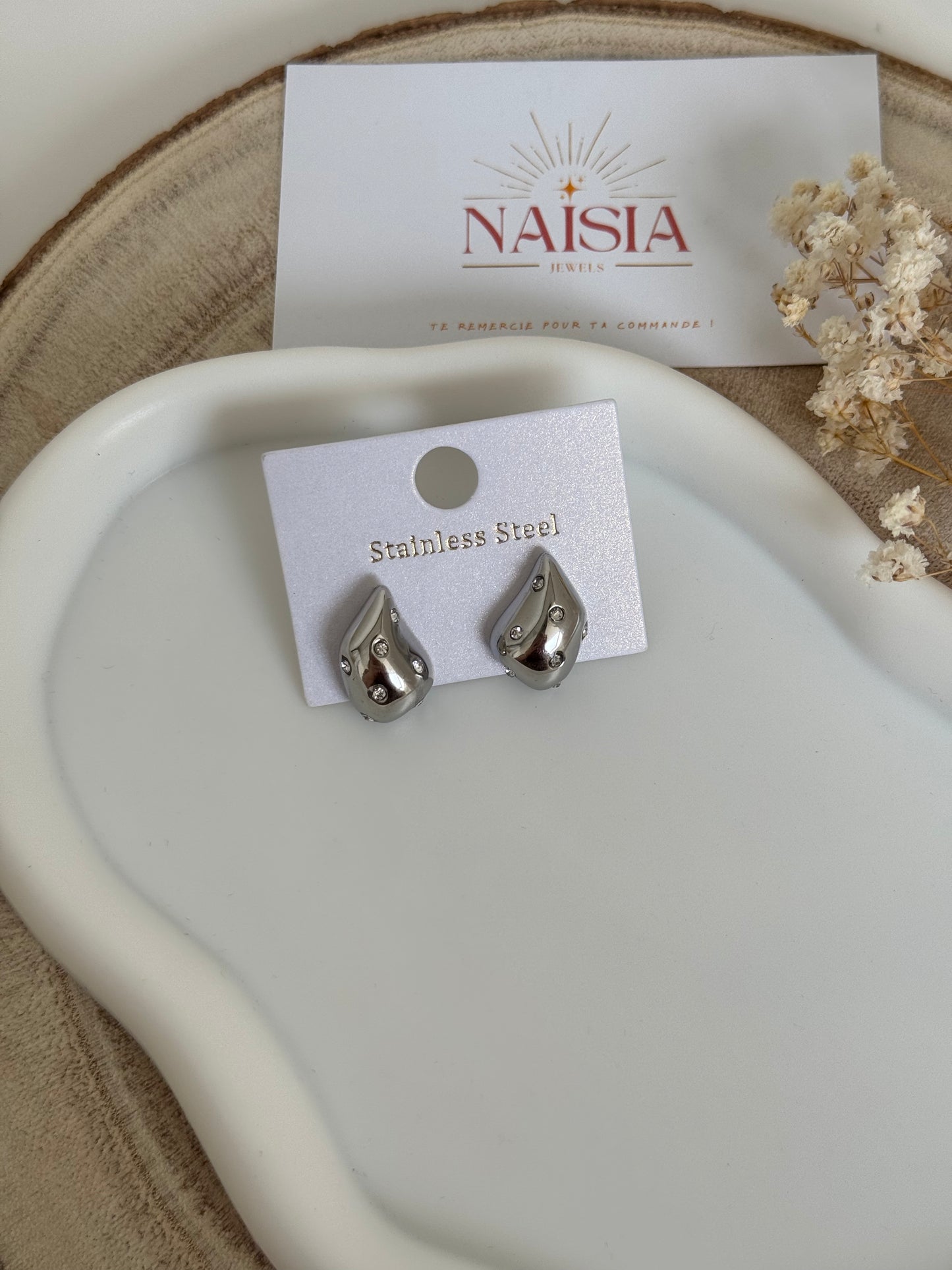 Boucles d’oreilles Vahiné argenté
