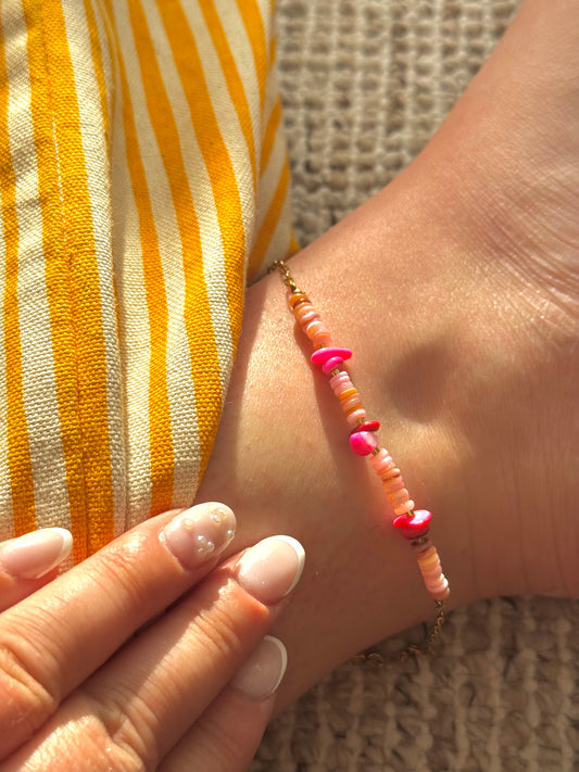 Bracelet de cheville Corail