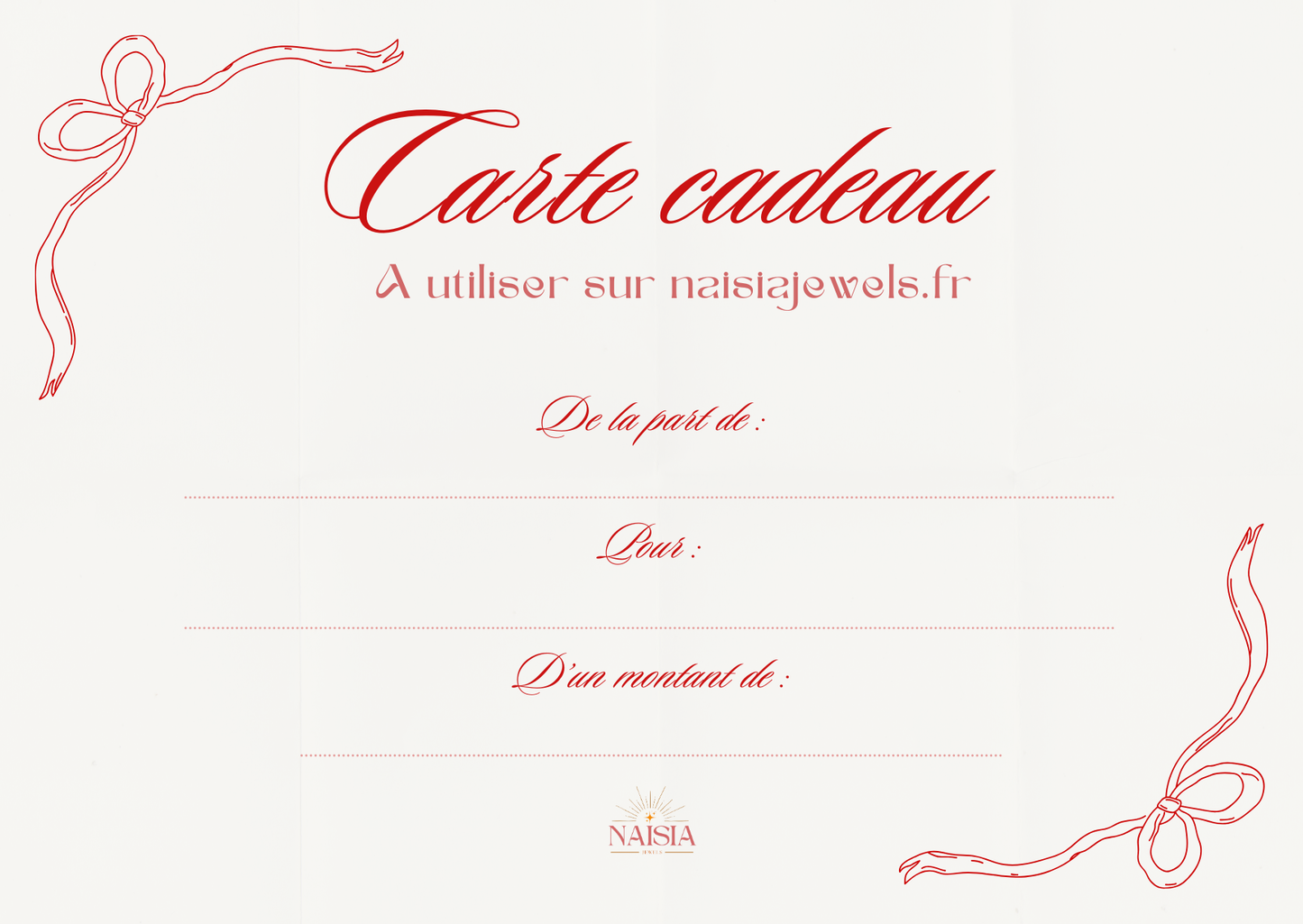 Carte cadeau NAISIA JEWELS